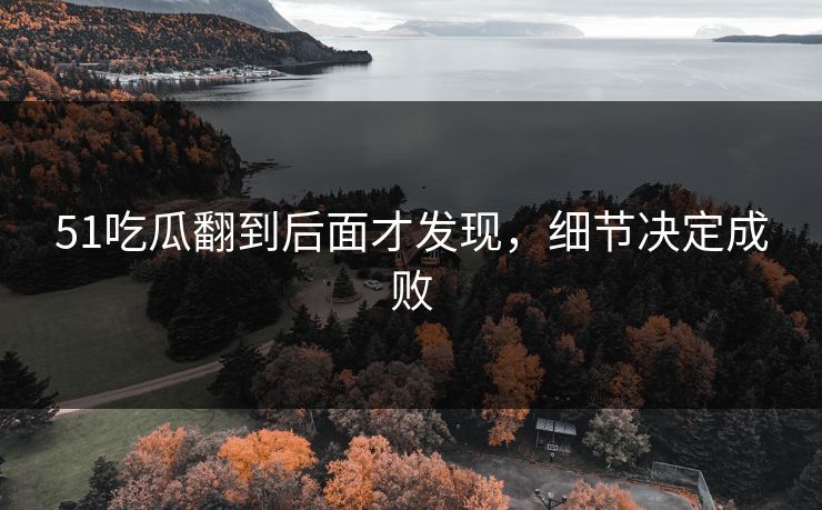 51吃瓜翻到后面才发现，细节决定成败